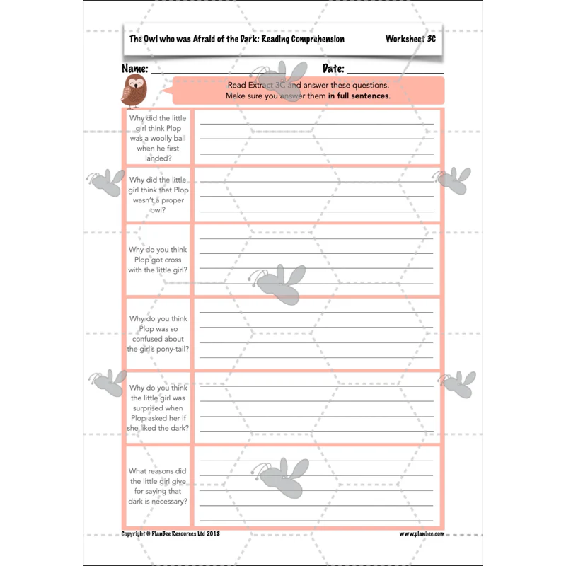 The Owl who was Afraid of the Dark: Reading Comprehension - Image 43