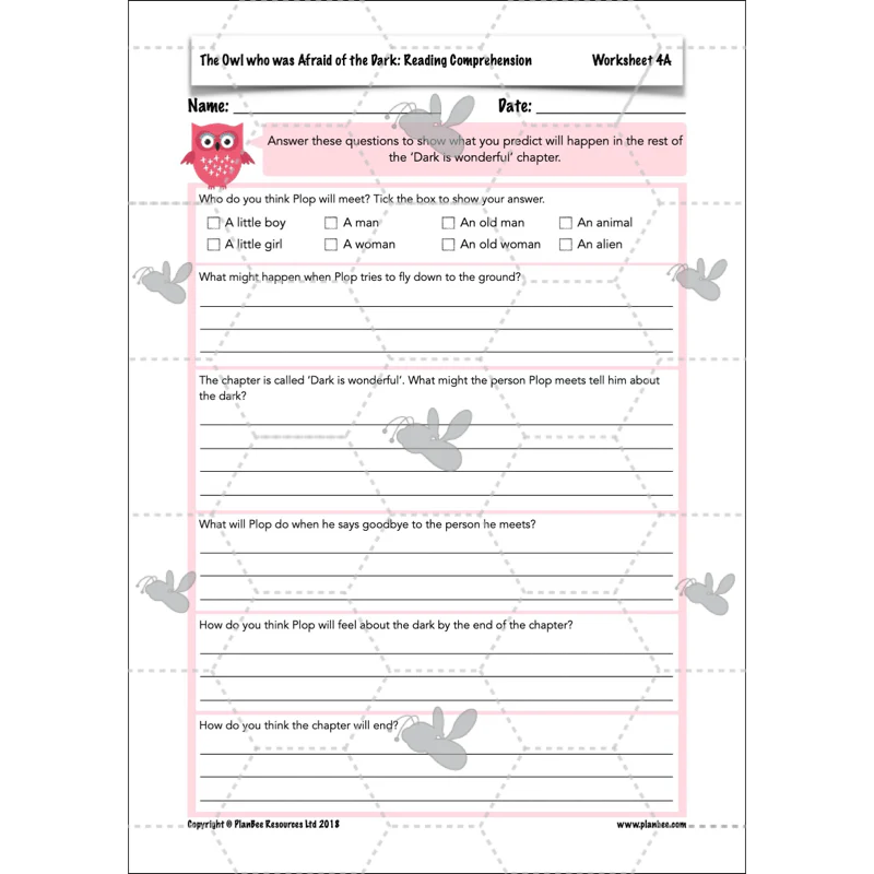 The Owl who was Afraid of the Dark: Reading Comprehension - Image 51