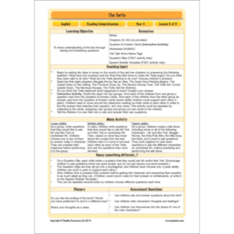 The Twits: Reading Comprehension - Image 59
