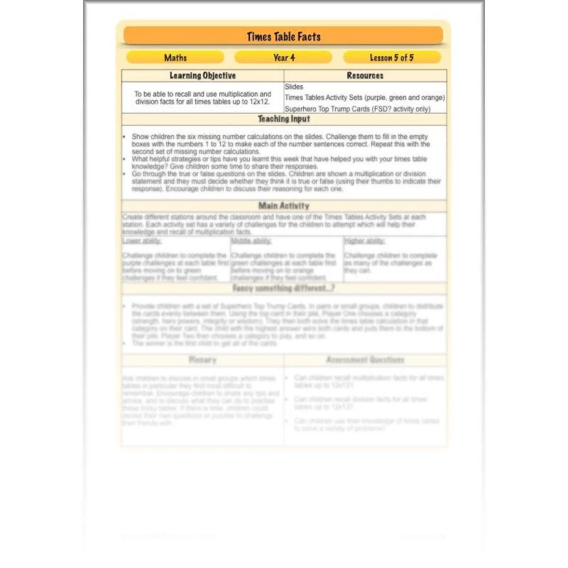 Times Table Facts - Image 60