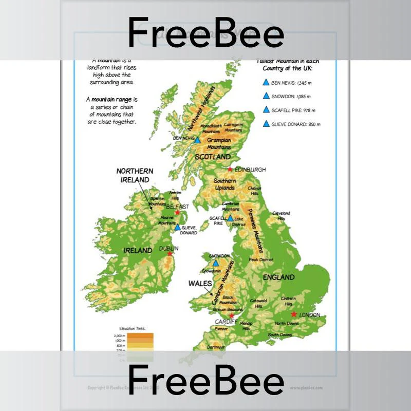 UK Mountains Map KS2 - Image 2