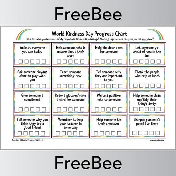 World Kindness Day Challenge Chart